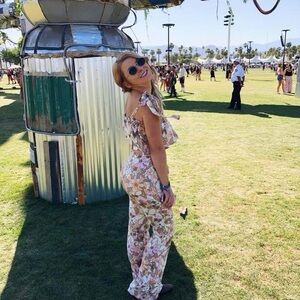 For Love And Lemons Cream and Pink Floral Matching Set